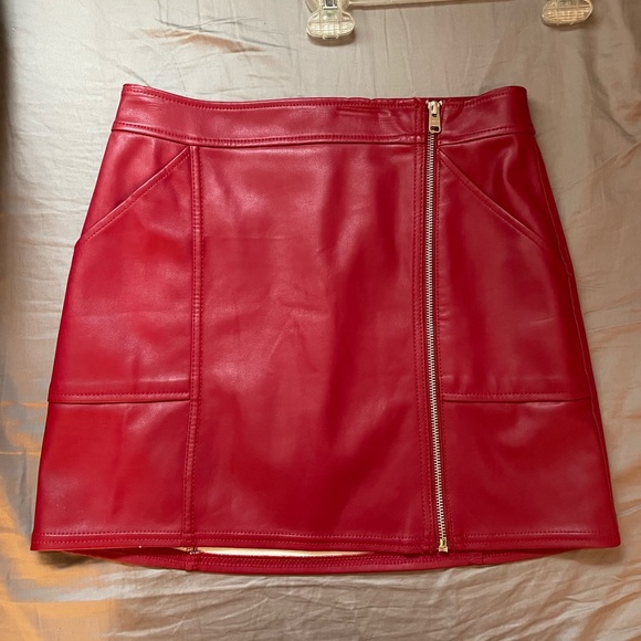 Express Skirts Red Leather Skirt From Express Size 4 Poshmark